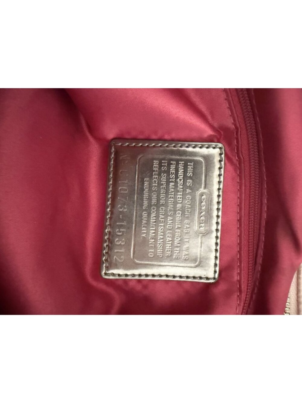 Coach Poppy Pink Ombre Storypatch XL Tote Bag Rhinestone 15 x 18 x 6 [jb] - Picture 6 of 9
